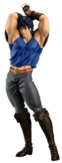 Pixel art of Jolyne and Jotaro from Jojo's Bizarre Adventure. Their stands Star Platinum and Stone Free are in blue behind them.
